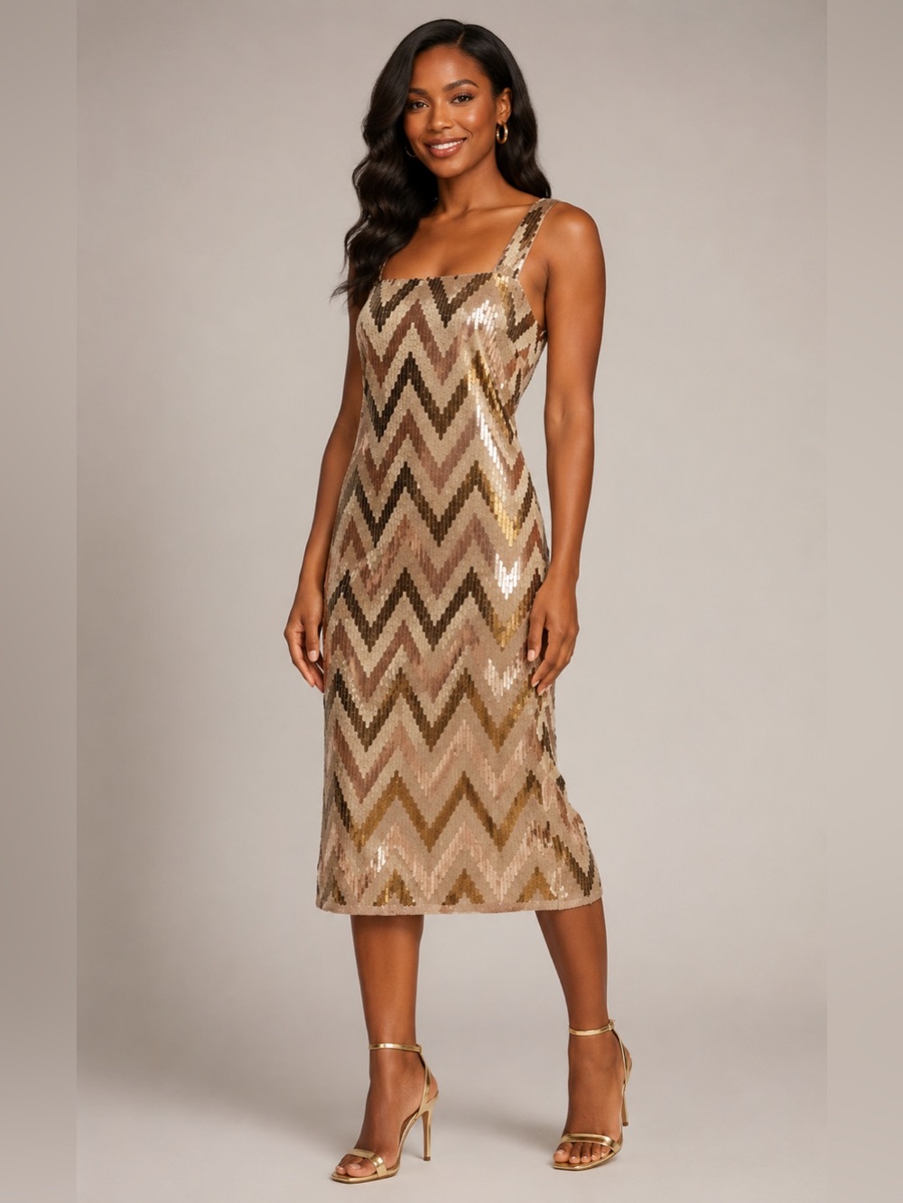 Rachel Zoe Gold Sequin Sheath Dress Sleeveless Cocktail Dress Size 4 NWT $495
